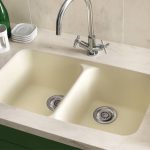 mid century modern corian double solid surface sink